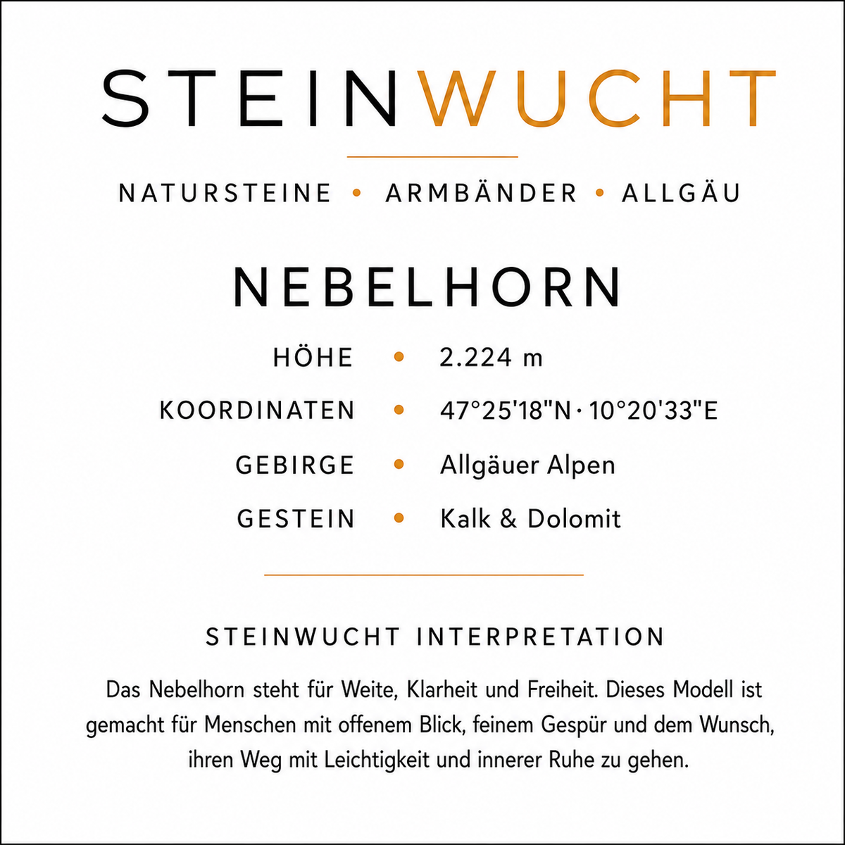 STEINWUCHT · PEAK – NEBELHORN